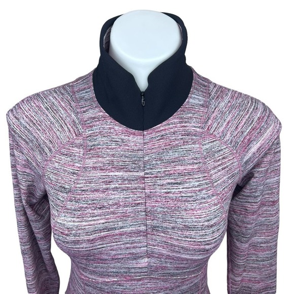 Lululemon Runderful 1/2 Zip Space Dye Camo Berry Rumble Multi / Black - Picture 3 of 7